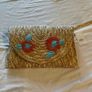 BCNY Straw Wristlet NWT